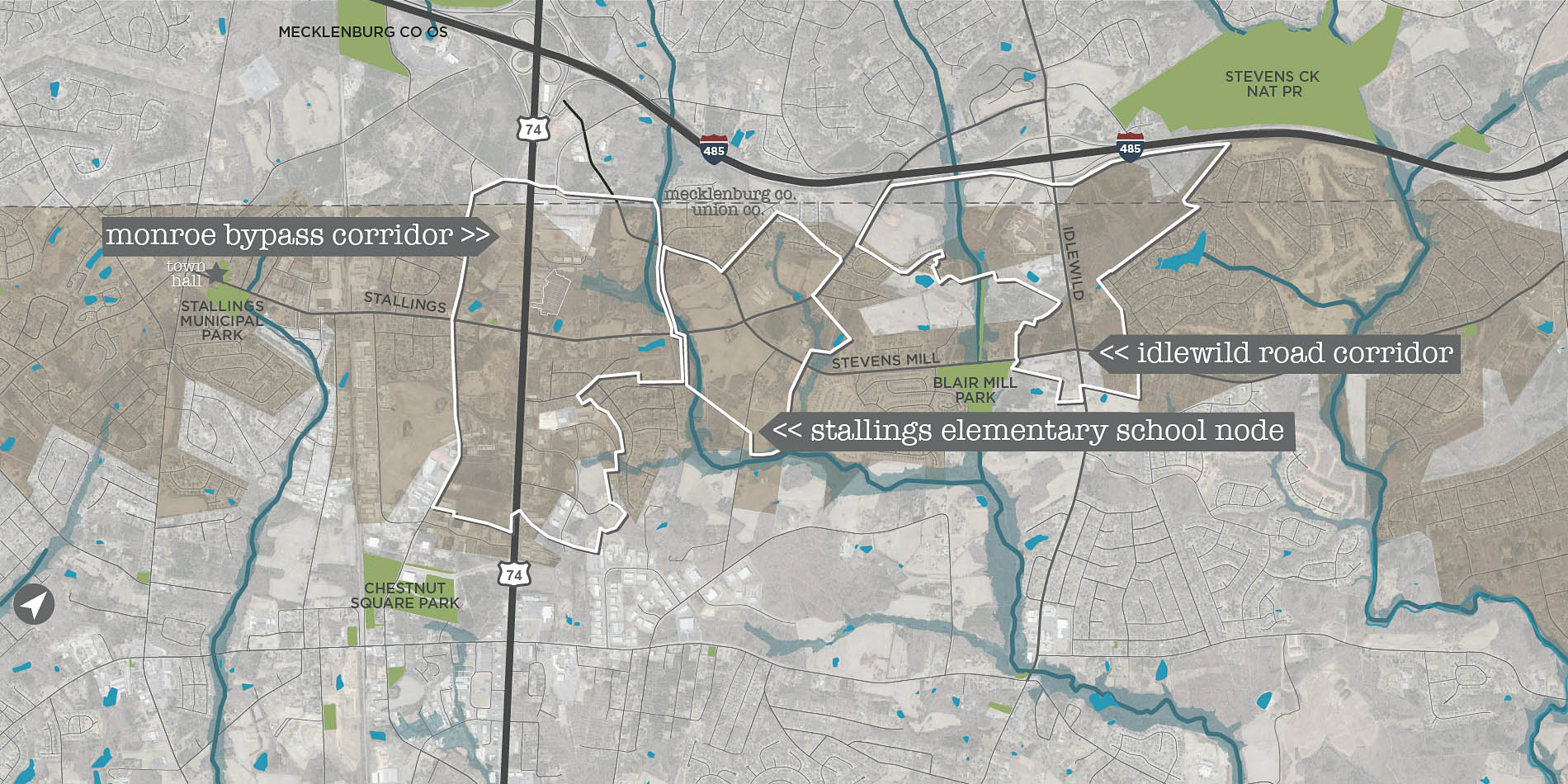 destination by design urban planning map stallings north carolina